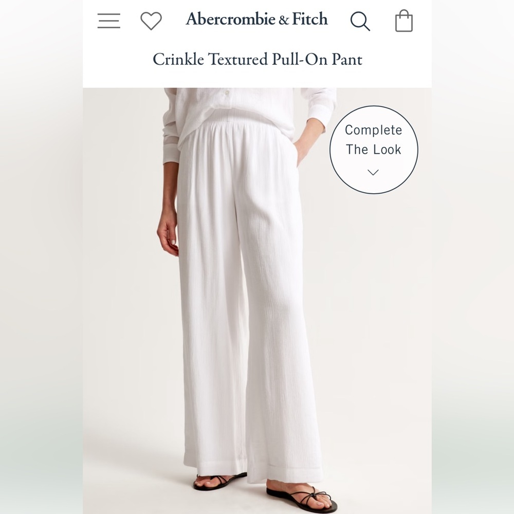 Abercrombie and Fitch Crinkle Textured Pull-On Pants Linen mixture.